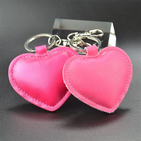 Bulk Lady Keychain Pu Leather Custom Heart Shape Key Chain Leather