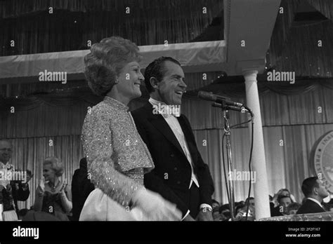 President Richard Nixon And First Lady Pat Nixon At The 1969 Inaugural