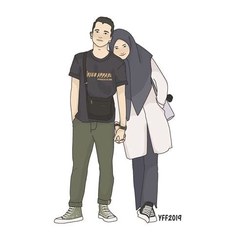 Terkeren 32 Gambar Kartun Couple Hijab