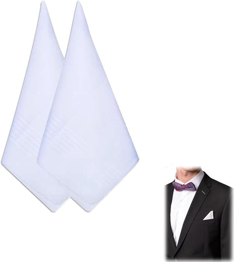 Nmgcy Pocket Square Pack Handkerchiefs For Men Cotton White Pocket