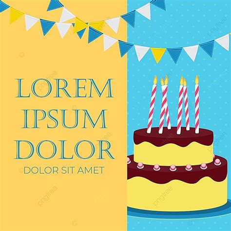 Happy Birthday Poster Background With Cake Template Download On Pngtree