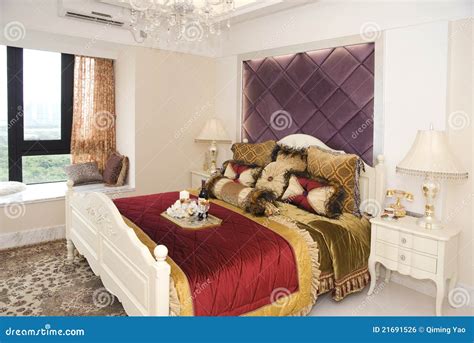 Interior Of A Fashion Bedroom Stock Photo Image Of Luxury Lightful