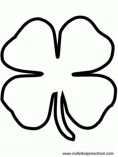 Download now (png format) this coloring page belongs to these categories: Four Leaf Clover Template - Coloring Home