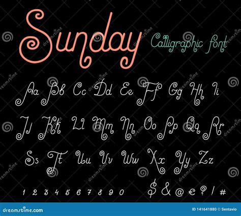 Calligraphy Script Font Vector Vintage Design Lin Stock Vector