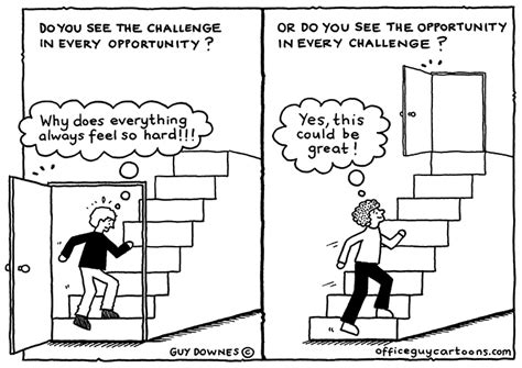 Challenge Vs Opportunity Office Guy Cartoons