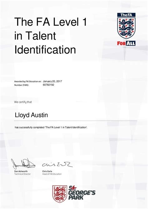 The Fa Level 1 Certificate
