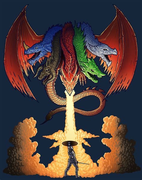 Artstation Dungeons And Dragons Tiamat T Shirt Design Justin Sadur