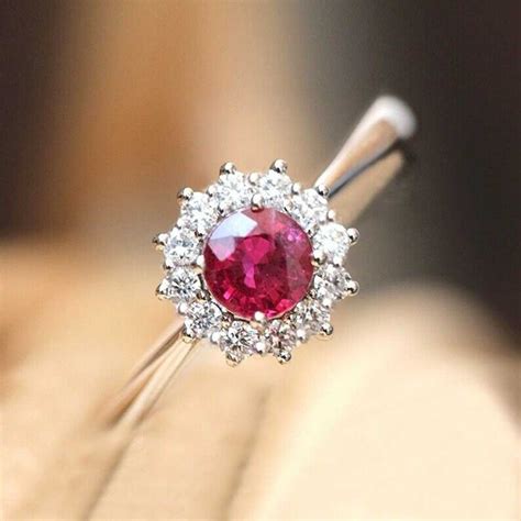 Buy Women Solid 925 Silver Rings Round Cut Ruby Fashion Promise Ring