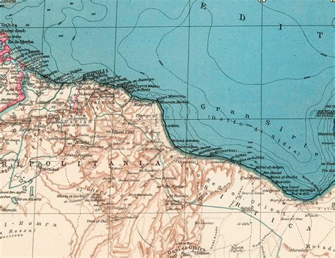 Vintage Map Of Libya Old Libya Map Libya Wall Map Libya Etsy Uk