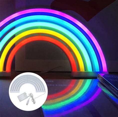 Rainbow Neon Sign Lights Wall Home Decoration Light Lamp For Etsy