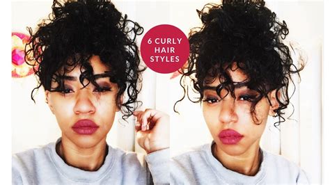 How I Style My Short Curly Hair 6 Styles Youtube