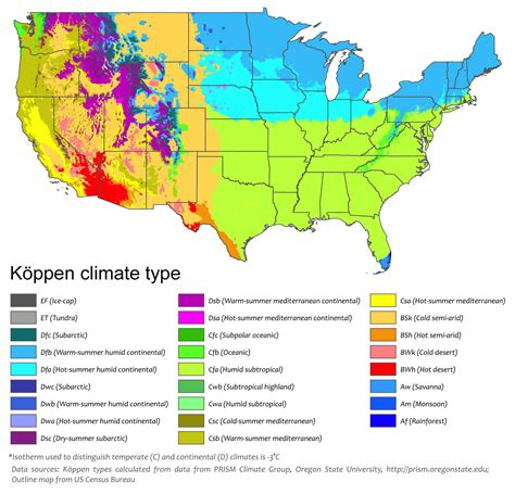 Climate Map Of United States Climate Zones