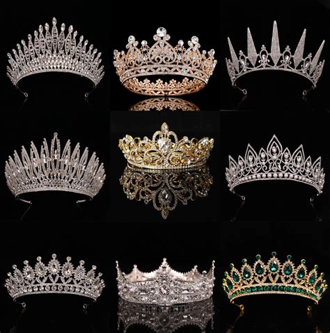 Wedding Crown Gold Silver Color Rhinestone Crystal Diadem Queen Crown