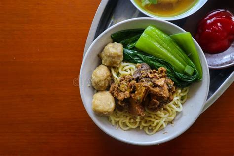 Mie Ayam Or Noodles Chicken Is Traditional Food From Indonesia Asia