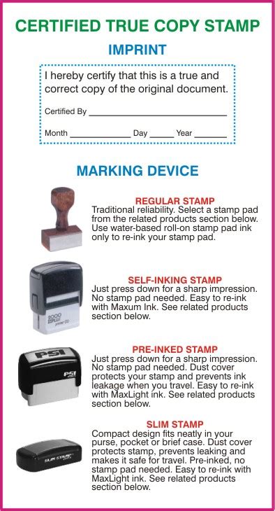 Certified True Copy Stamp For General Office Use