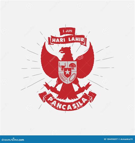 Indonesian Pancasila `national Ideology` Day Vector Illustration