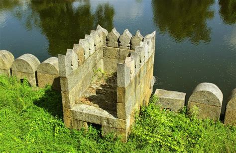 A Beautiful Ornamental Battlement With Trench Stock Photo Image Of