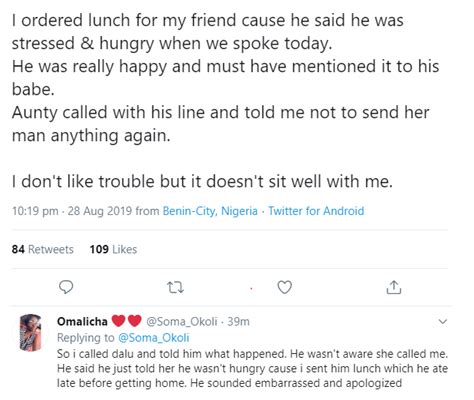 Woman Warned By Her Male Friends Girlfriend After She Ordered Lunch