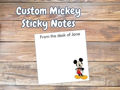 Custom Mickey Mouse Themed Sticky Notes Personalize Or Leave