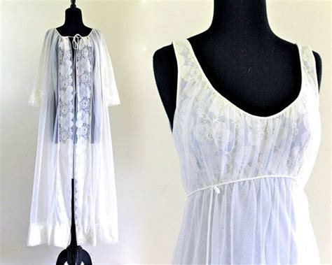 Ivory Romance Lace Peignoir Set Bridal Dress Wedding Nightgown Etsy