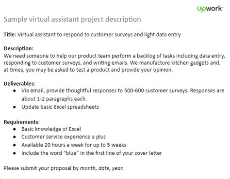 Job summary job overview successful examples resources. Virtual Assistant Job Description Template - Upwork