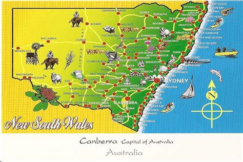 Illustrated Map Of New South Wales Illustrated Map Australia Map