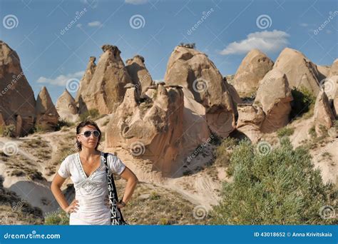 Girl In Cappadocia Stock Photo Image Of Formation Eroded 43018652