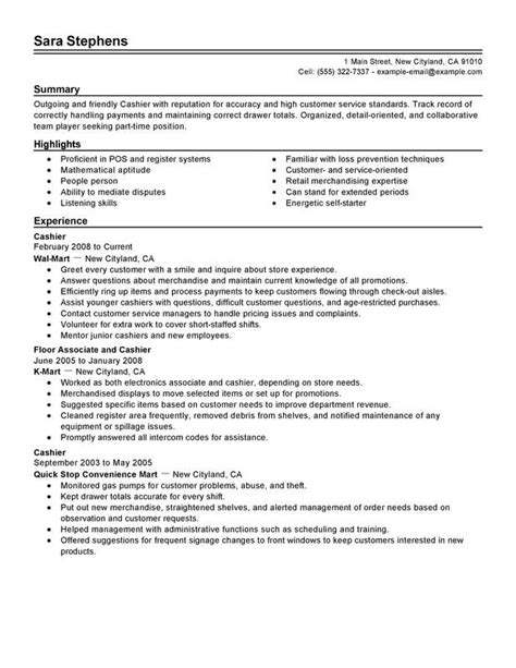 Build a first class resume for free with fill in the blank simplicity. Unforgettable Part Time Cashiers Resume Examples to Stand ...