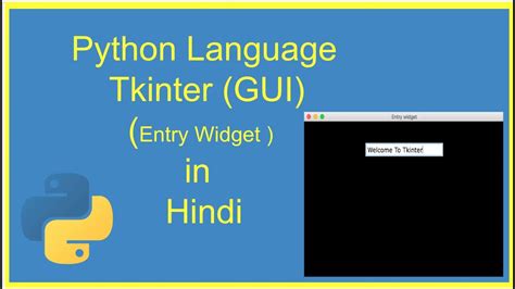 The Tkinter Entry Widget In Hindi Youtube