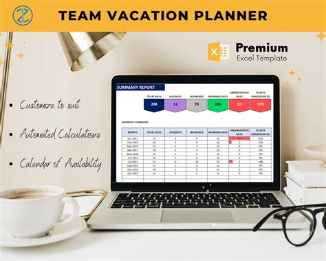 Team Vacation Planner Excel Template Etsy Australia
