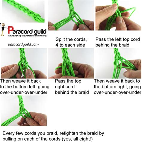 Hairstyle ideas with 4 strand braids. 8 strand round braid - Paracord guild