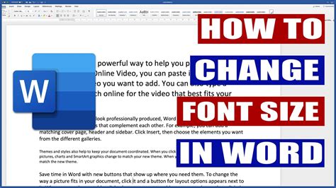 How To Change Font Size In Word Microsoft Word Tutorials Youtube