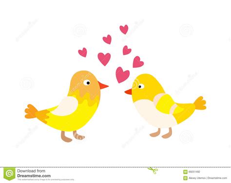 Couple Of Cute Love Birds Nature Sweet Comic Cartoon