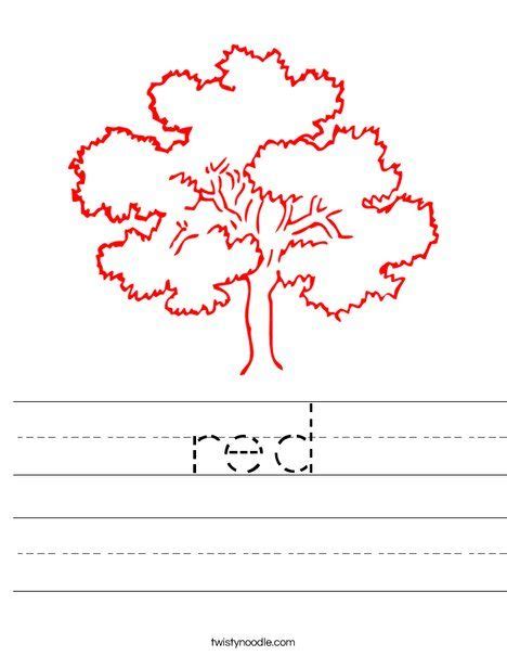 Red Worksheet Twisty Noodle Worksheets Educational Websites Red