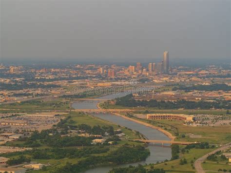 Aerial View Of The Downtown Oklahoma City Stock Image Image Of