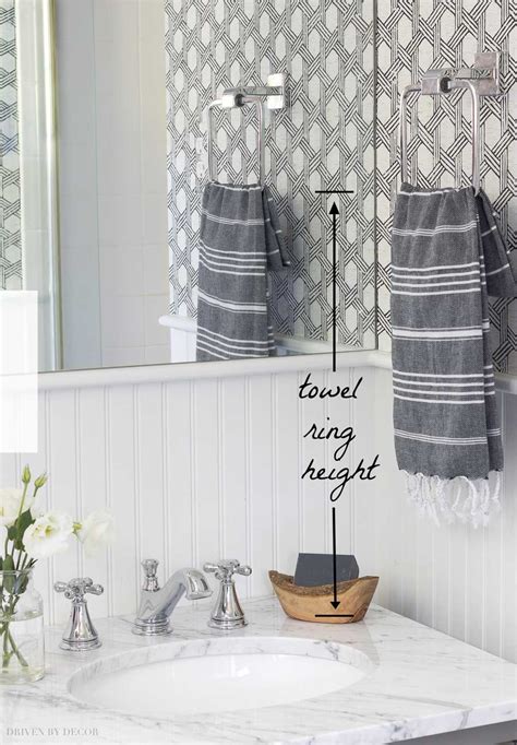 In most cases, a towel bar must be 48 inches from the floor up. Must-Have Bathroom Measurements (Towel Bar Height, Toilet ...