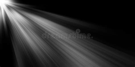 Abstract Beautiful White Rays Of Light On Black Background Stock