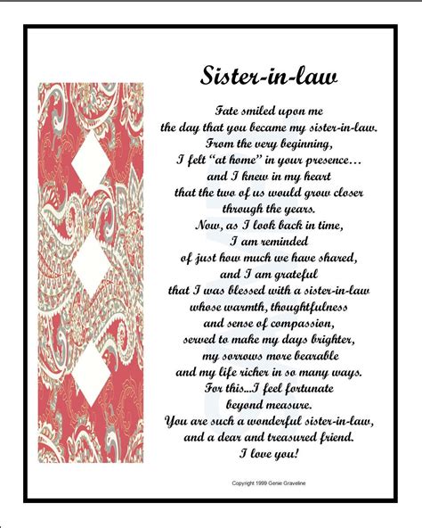 Sister In Law Instant Digital Download Sister In Law Poem Etsy