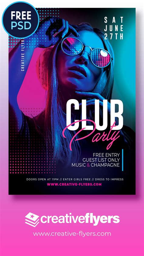 Free Night Club Flyer Template For Photoshop Creative Flyers
