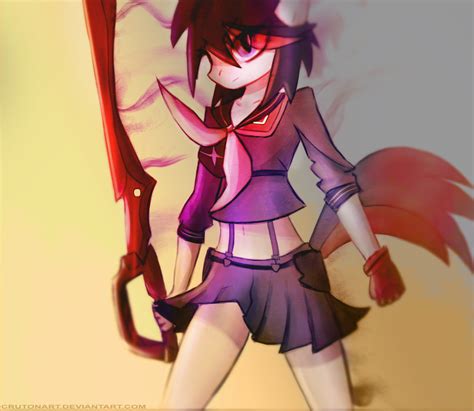 Safe Artist Crutonart Anthro Crossover Kill La Kill Midriff Ponified Ryuko