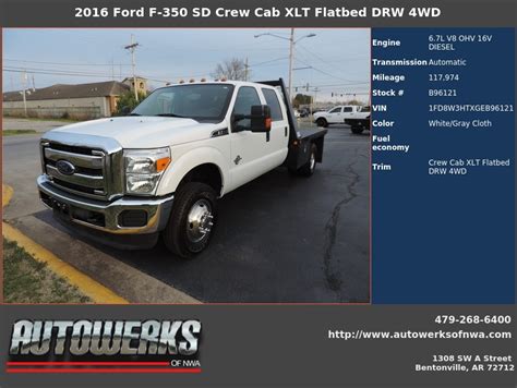 Autowerks Of Nwa Used 2016 White Ford F 350 Sd For Sale In