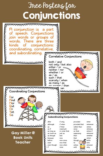 Parts Of Speech ~ Teaching Conjunctions Book Units Teacher