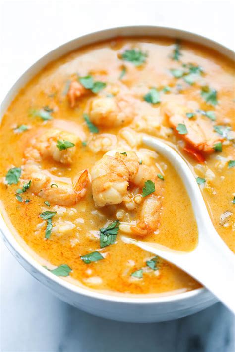 Stir in the ground spices and the shrimp paste and pound to combine for another five minutes. Easy Thai Shrimp Soup Recipe - Home Inspiration and DIY ...