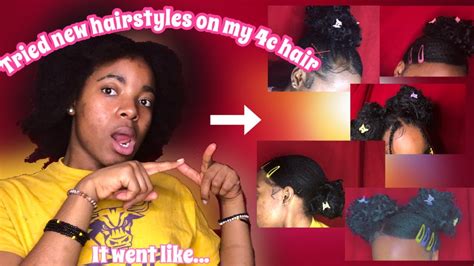 Tried New Hairstyles On My 4c Hair Struggle Youtube