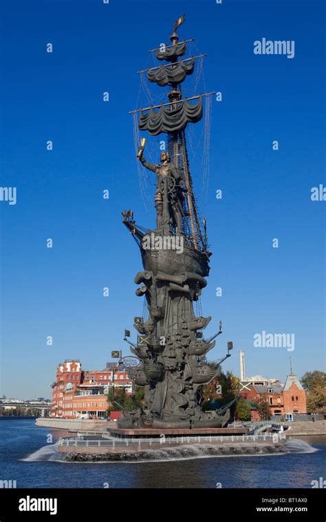 Statue Of Peter The Great 1672 1725 By Zurab Tsereteli In Moscow