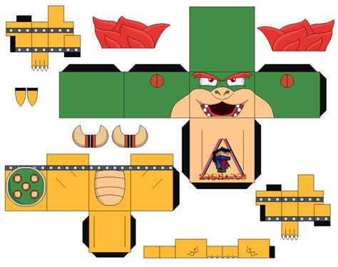 13simple Bowser Papercraft Mamma Inger