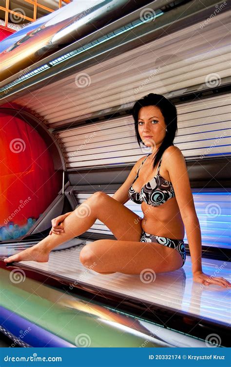 Girl In Solarium Stock Images Image