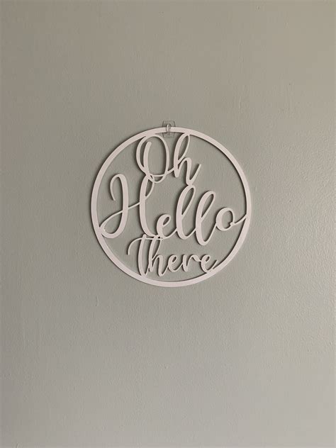 Oh Hello There Front Door Greeting Sign Birch Wood Laser Cut Etsy