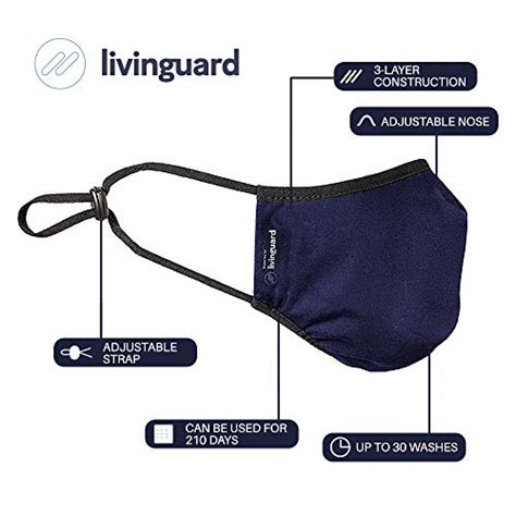 Livinguard Safety Mask 3 Layer Reusable Face Mask Adjustable