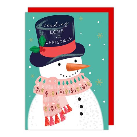 laura darrington design snowman christmas card ut59